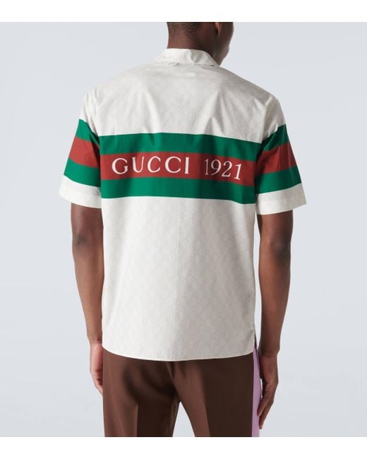 Chemise GG en coton Gucci pour homme en coloris White