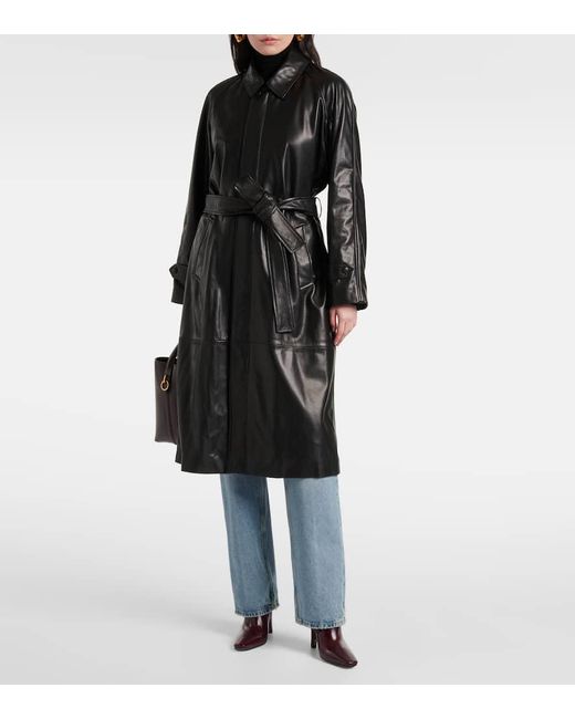 Nour Hammour Black Mantel Isolde Aus Leder