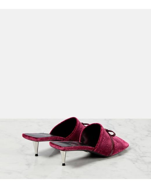 Gucci flat bow suede mule discount