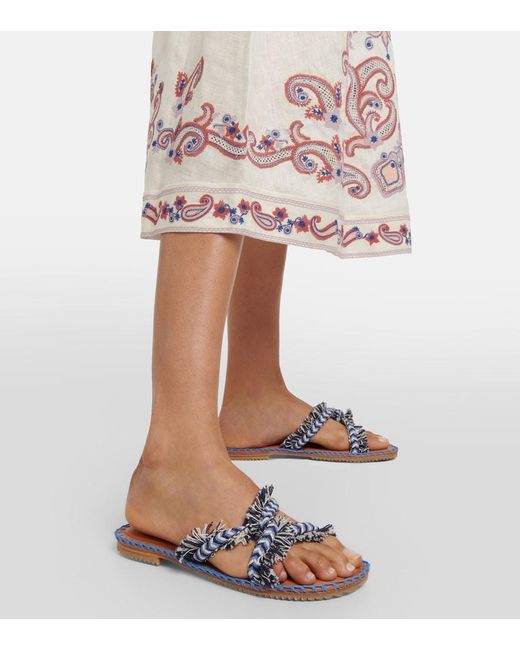 Zimmermann Multicolor Braided Strap Sandals