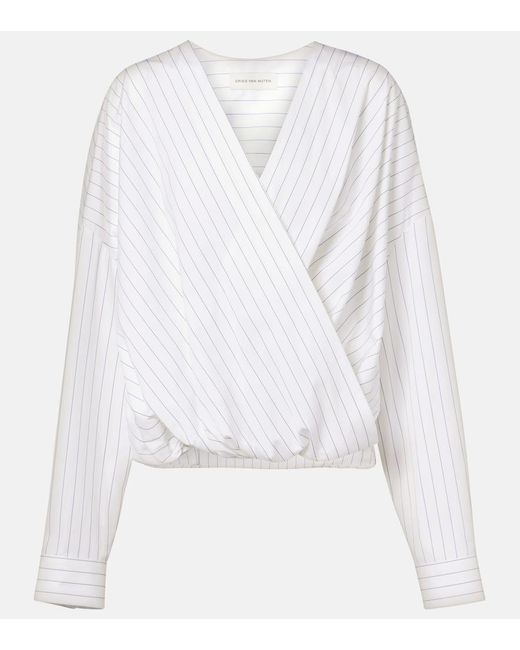 Dries Van Noten White Bluse Aus Baumwolle