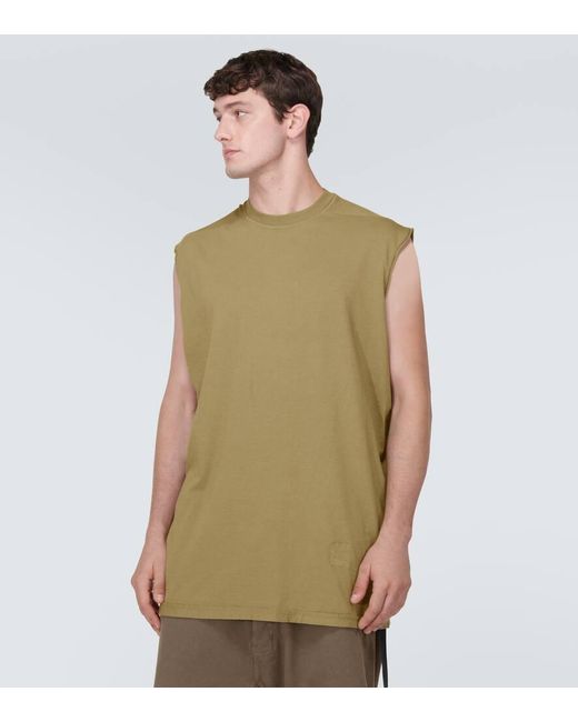 Rick Owens Green Tarp Cotton Jersey T-Shirt for men