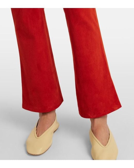 Stouls Dean 22 Low-Rise Suede Flared Pants