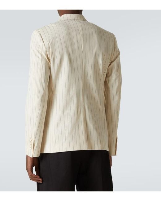 Dolce & Gabbana Natural Striped Cotton-Blend Blazer for men