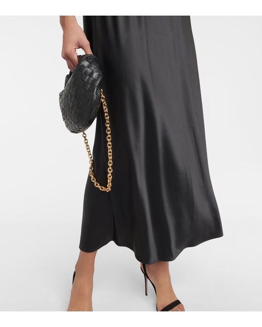 Joseph Black Clea Silk Satin Slip Dress
