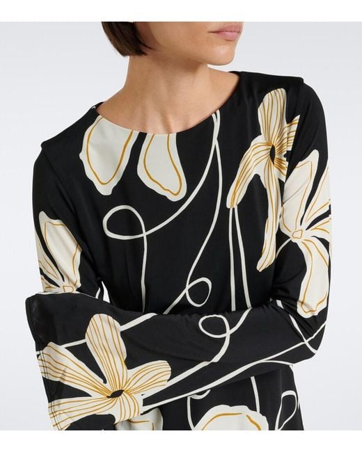Cala De La Cruz Black Maisha Floral Minidress