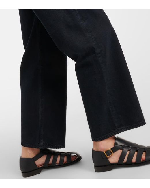 Jeans rectos cropped Ren de tiro alto Agolde de color Black