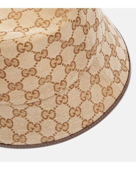Gucci Natural Gg Canvas Bucket Hat