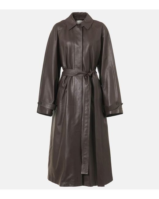 The Row Gray Mantel Ryota Aus Leder