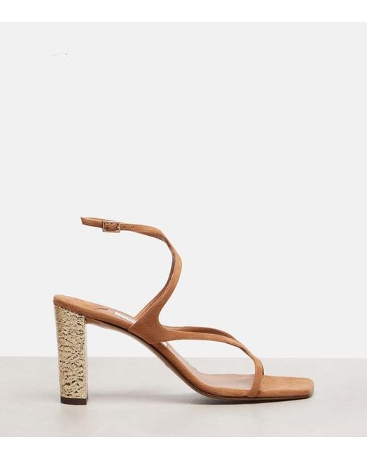 Jimmy Choo Metallic Azie 85 Embellished Suede Sandals