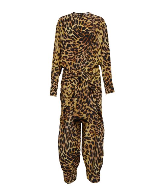 Stella McCartney Multicolor Cheetah-print Silk Jumpsuit