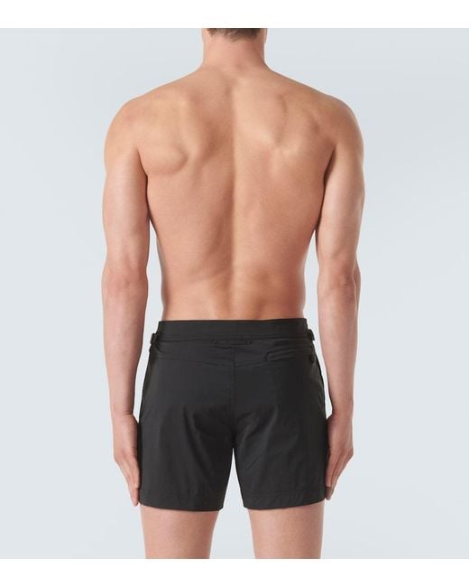 Tom Ford Black Side-Buckle Swim Trunks for men
