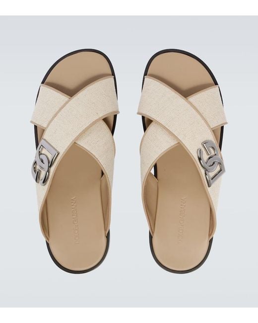 Dolce & Gabbana Sandalen Dg Aus Canvas Mit Leder in Multicolor für Herren