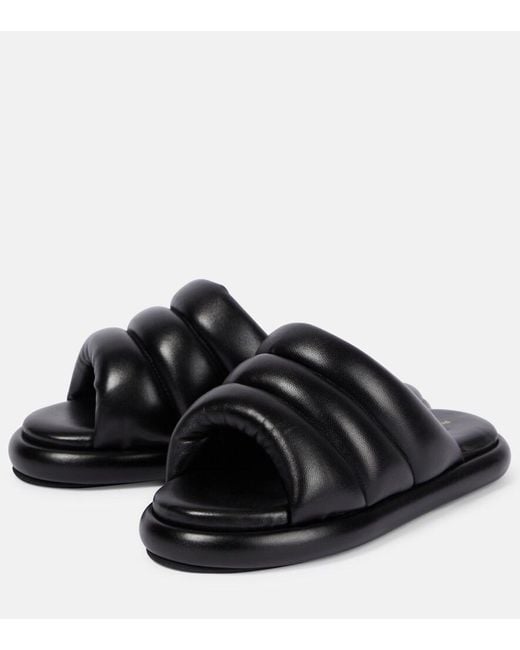 Proenza Schouler Black Padded Leather Slides