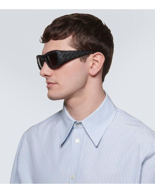 Gafas de sol rectangulares Intrecciato Bottega Veneta de hombre de color Gray