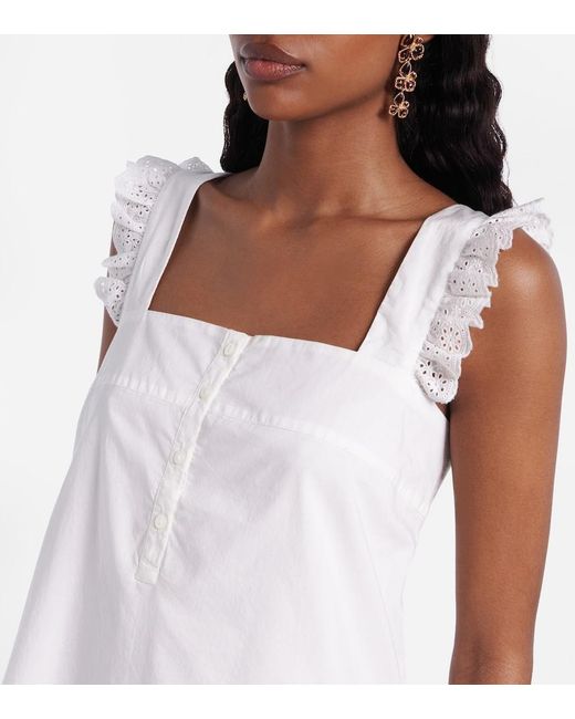Poupette White Livy Ruffled Cotton Minidress