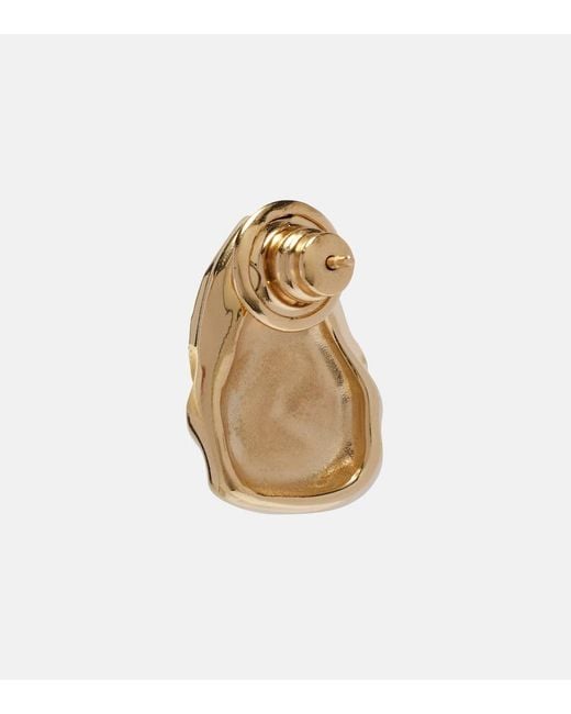 Oscar de la Renta White Plated Earrings