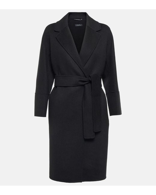 Max Mara Black Arona Wool Coat
