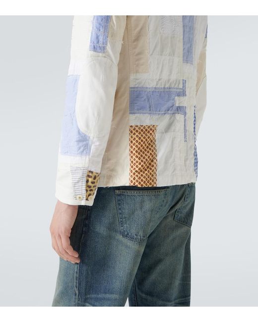Junya Watanabe White Patchwork Cotton And Linen-Blend Blazer for men
