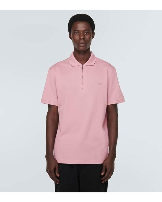 Polo in cotone di Moncler in Pink da Uomo
