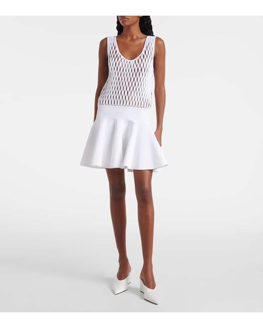 Robe Skater Alaïa en coloris White