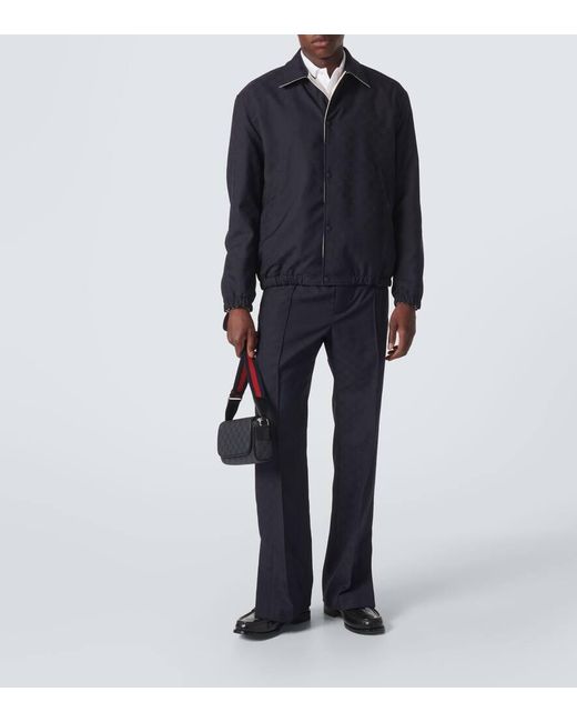 Gucci Blue Gg Cotton Jacket for men