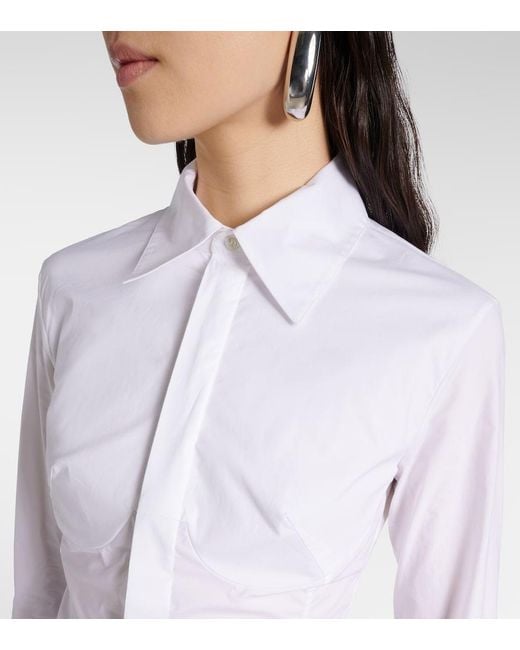 Jean Paul Gaultier White Cotton-Blend Poplin Shirt