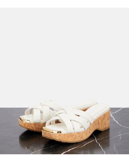 Mules Maribou 50 En Cuir Jimmy Choo en coloris White