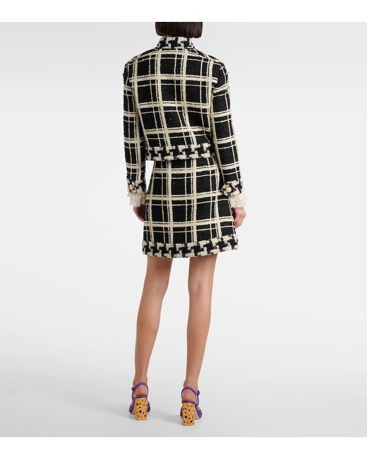 Valentino Black Mossi Wool-Blend Tweed Jacket