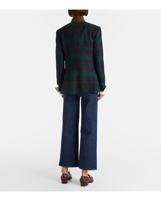 Jeans Cropped A Gamba Larga E Vita Alta di FRAME in Blue