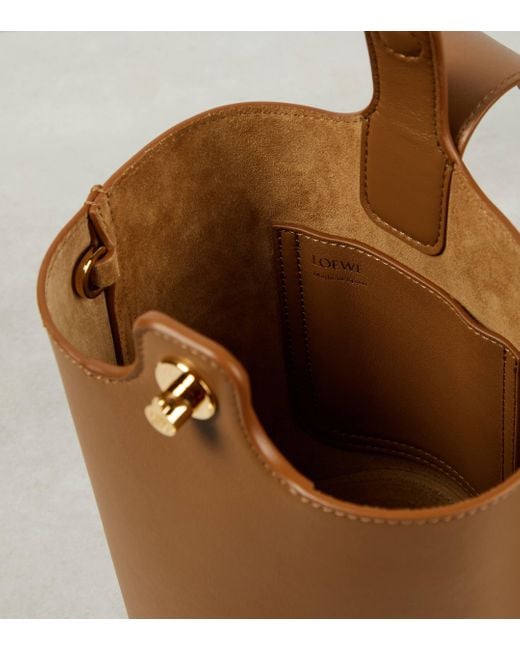 Loewe Brown Pebble Mini Leather Bucket Bag