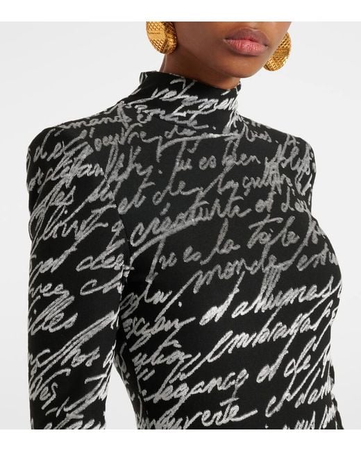 Balmain Black Ls Bodycon Love Letter Long Dress