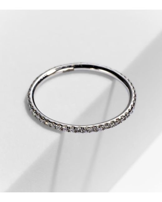 Ileana Makri Metallic Thread Band 18Kt Ring With Diamonds