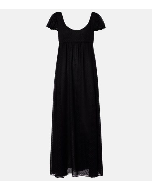 Chloé Black Silk Point D'Esprit Maxi Dress