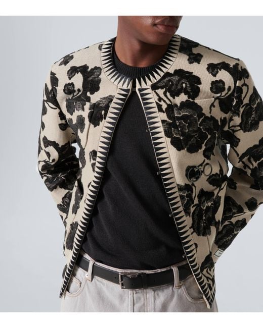 Undercover Black Floral Jacquard Jacket for men
