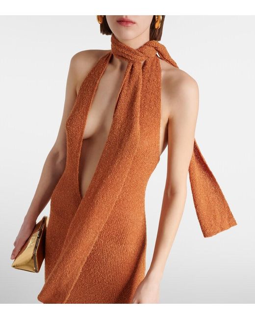 AYA MUSE White Eyre Scarf-Detail Maxi Dress