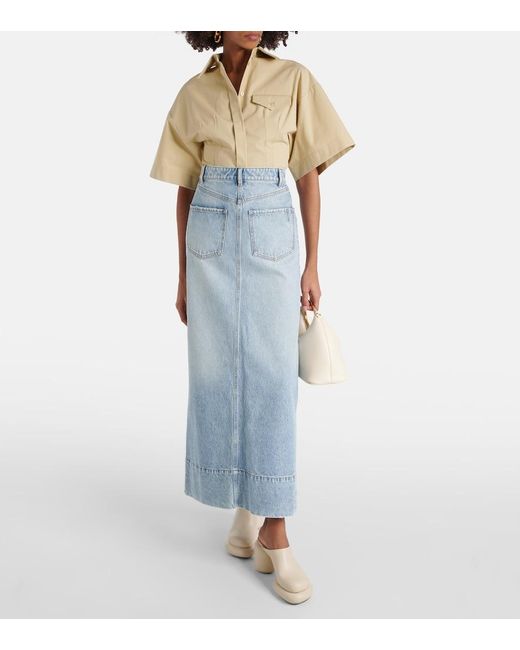Sportmax Blue Piave Denim Maxi Skirt