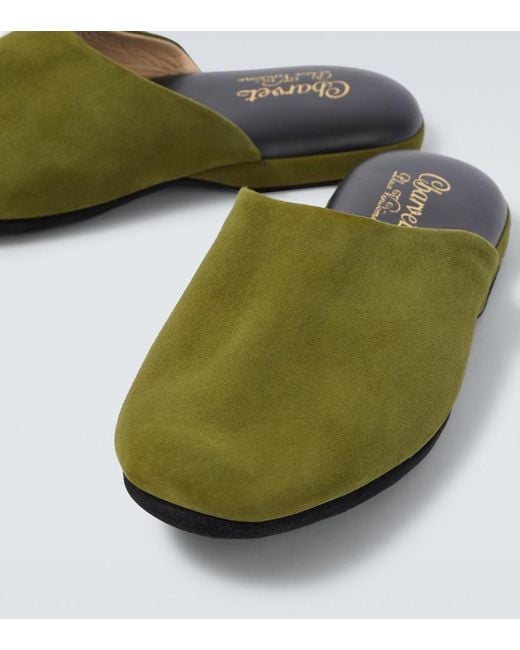 Charvet Green Suede Slippers for men