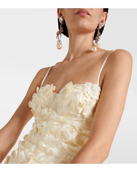 ROTATE BIRGER CHRISTENSEN Natural Bridal Flora Embroidered Minidress