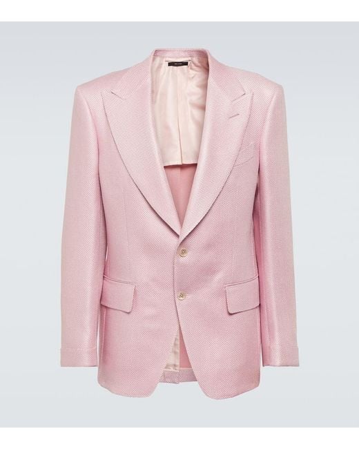 Tom Ford Pink Atticus Silk And Wool Blazer for men