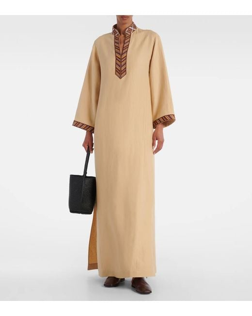 Caftan Tilde De Algodon Loro Piana de color Natural