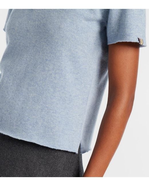 Extreme Cashmere Blue N°198 Salamander Cashmere-Blend Polo Shirt