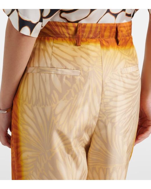 Dries Van Noten Natural Weite Hose Porters Aus Seide