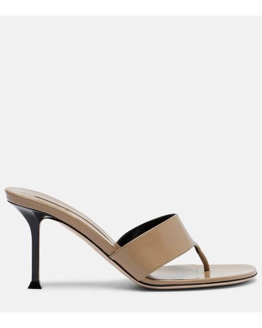 Christen Natural Helix Leather Thong Sandals