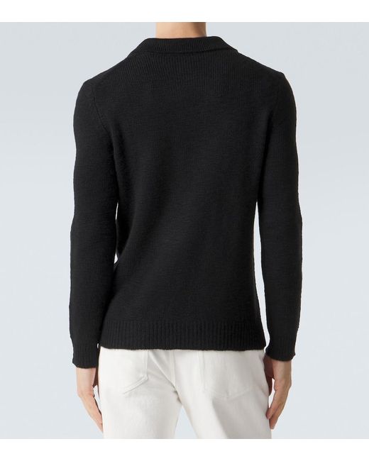 Gabriela Hearst Black Cashmere Polo Sweater for men