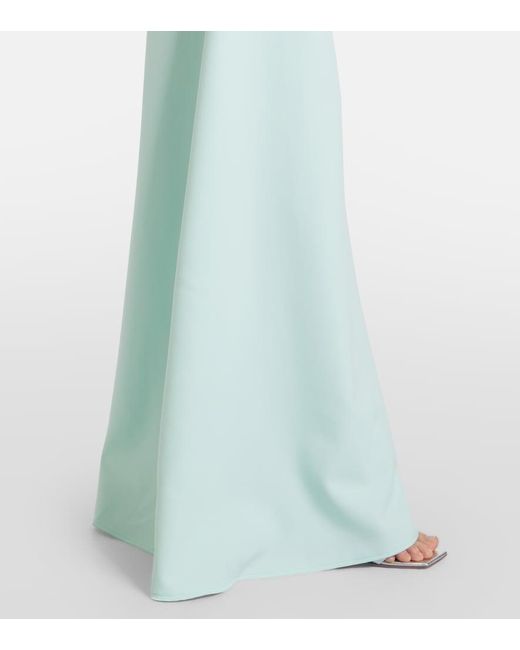 Safiyaa White Stephanie Draped Crepe Gown