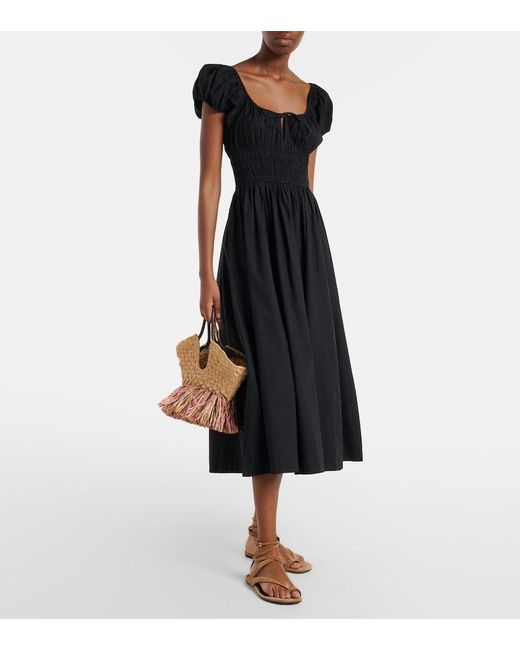 Doen Black Midikleid Quinn Aus Baumwolle