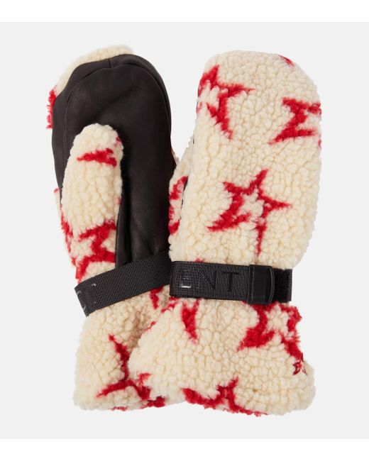 Perfect Moment Red Davos Printed Mittens