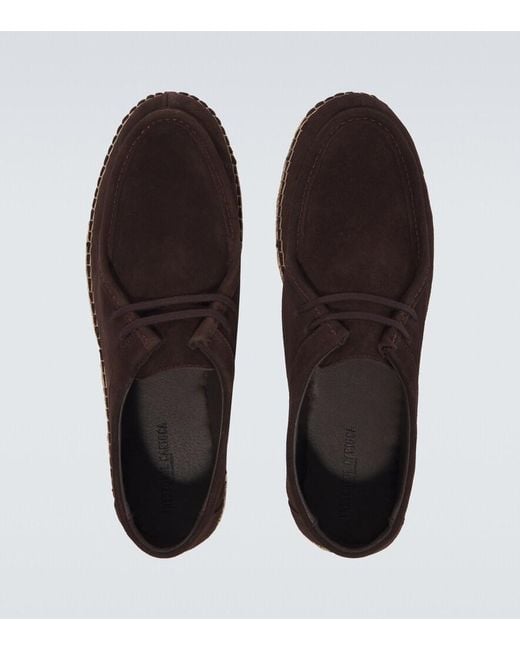 Frescobol Carioca Brown Rodolfo Wallabee Suede Shoes for men