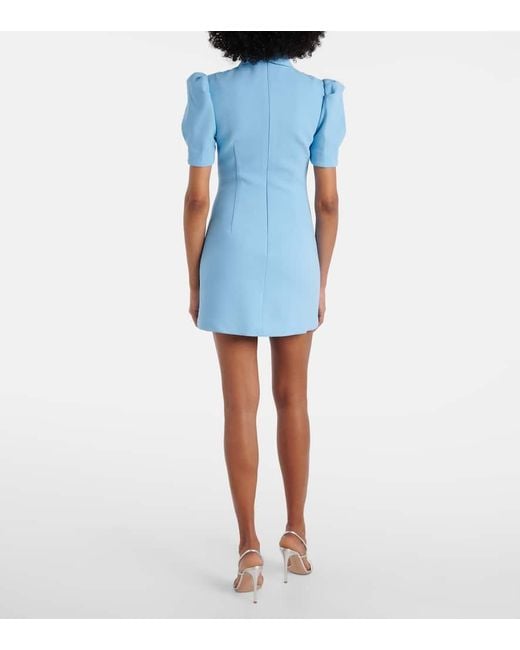 【Rebecca Vallance】Skye レーストリム クレープ ミニドレス Rebecca Vallance Skye Lace-Trimmed Crepe Minidress in Blue